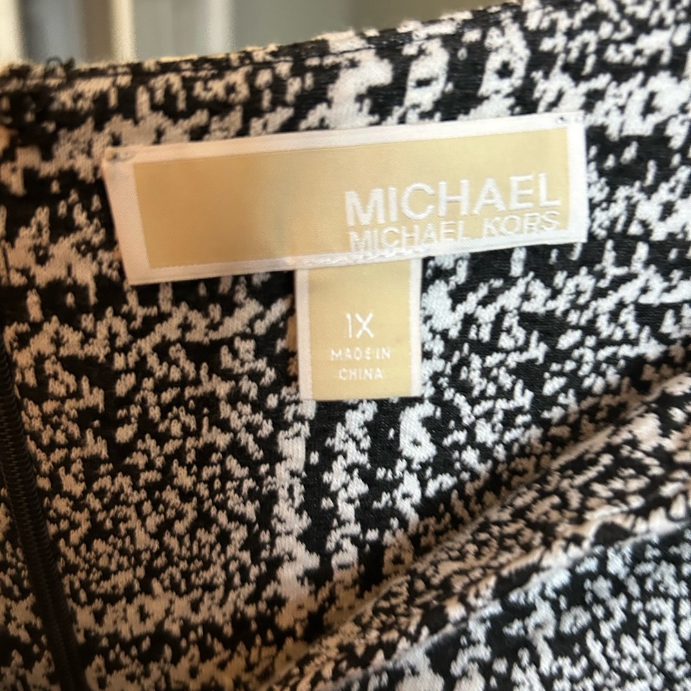 Michael Kors Black and White Patterned Dress